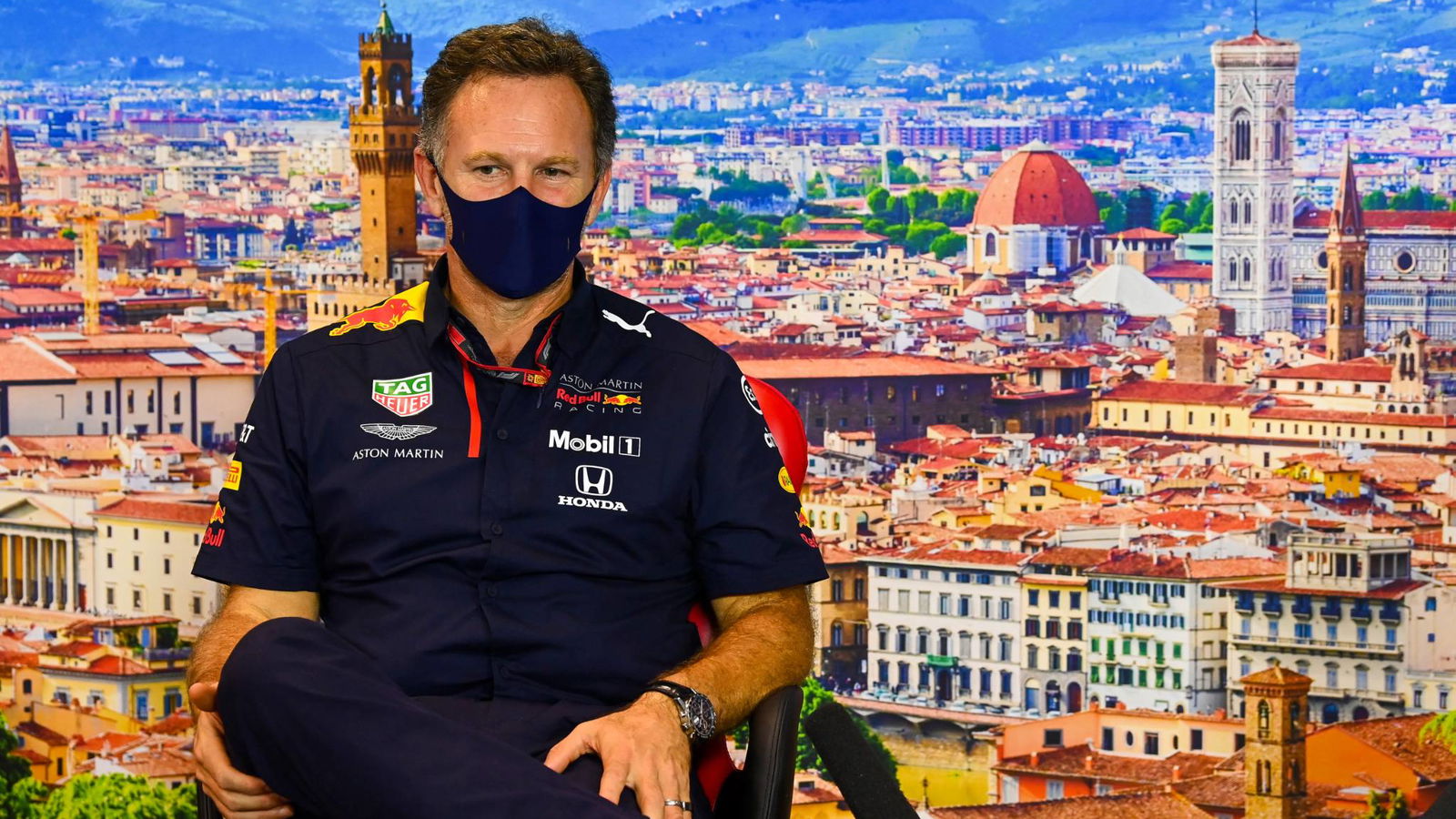 Christian Horner (GBR) Red Bull Racing Team Principal in the FIA Press Conference.