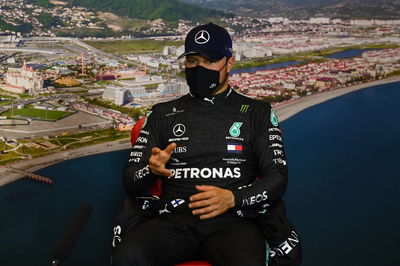 Valtteri Bottas (FIN) Mercedes AMG F1 in the qualifying FIA Press Conference.