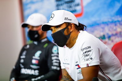 Lewis Hamilton (GBR) Mercedes AMG F1 in the post race FIA Press Conference.