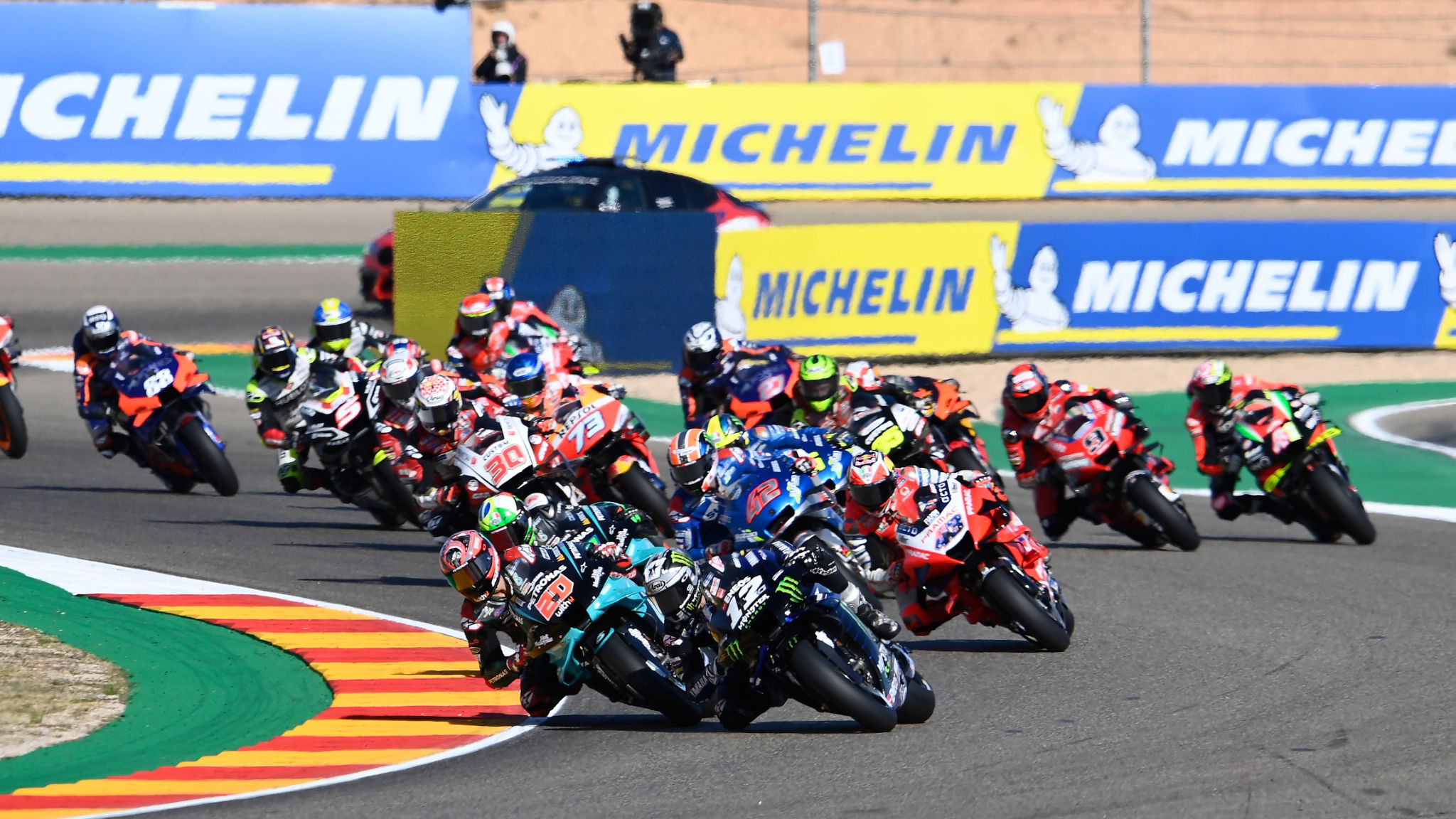 Maverick Vinales, race start, Aragon MotoGP race. 18 October 2020