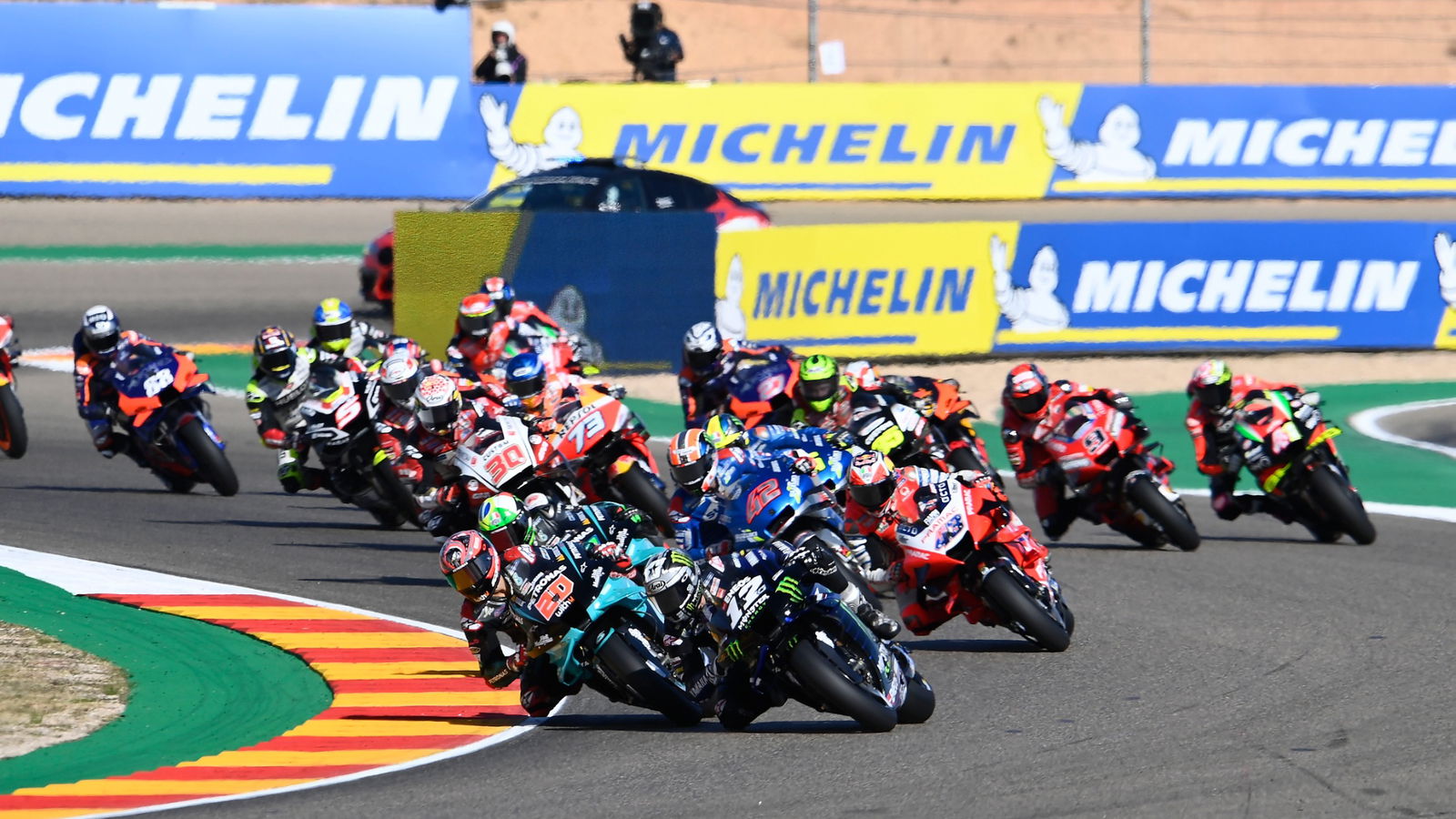 Maverick Vinales, race start, Aragon MotoGP race. 18 October 2020