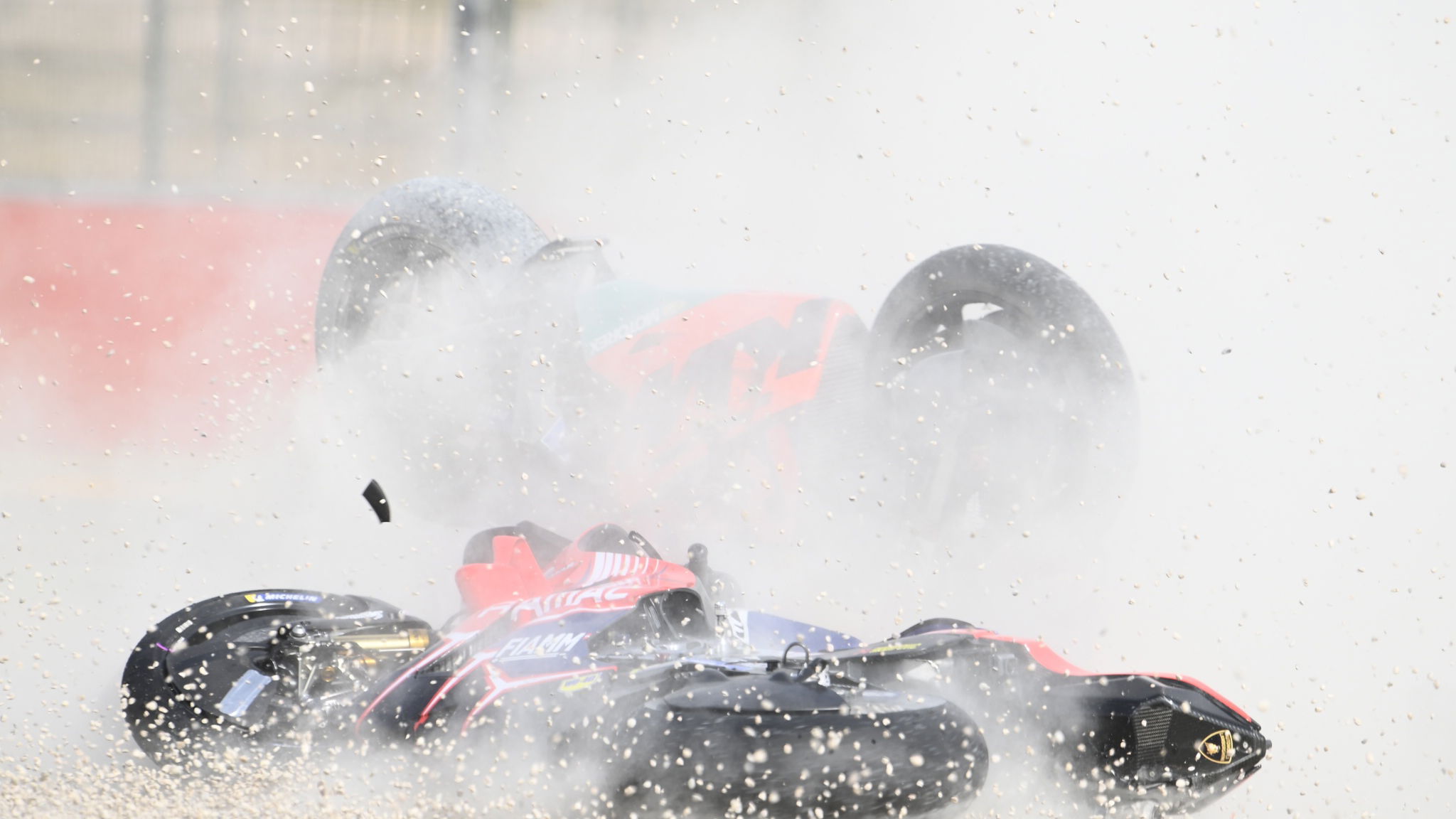 Jack Miller and Brad Binder crash, Teruel MotoGP race, 25 October 2020