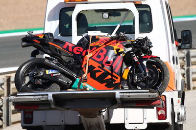 Brad Binder crashed bike, Spanish MotoGP, 1 May 2021