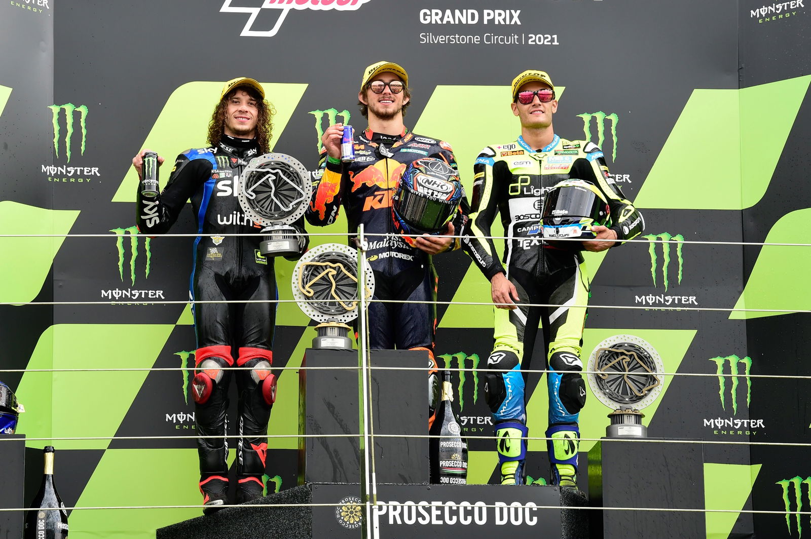 Marco Bezzecchi, Remy Gardner, Jorge Navarro, Moto2 race, British MotoGP 29 August 2021