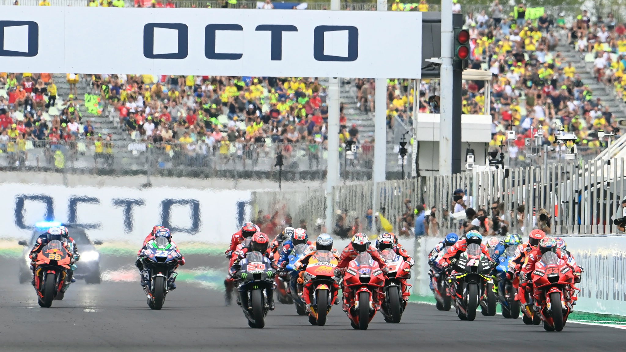 Francesco Bagnaia race start, San Marino MotoGP race, 19 September 2021