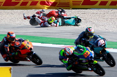 Dennis Foggia crashes, Moto3race, Algarve MotoGP, 7 November 2021