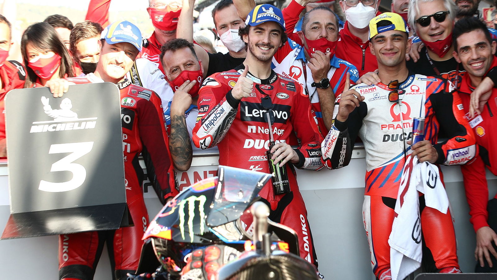 Jack Miller Francesco Bagnaia Jorge Martin Valencia MotoGP, 13 November 2021
