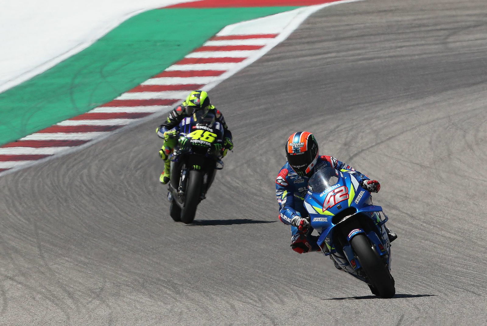Rins sees off Rossi to win Americas MotoGP, Marquez crashes