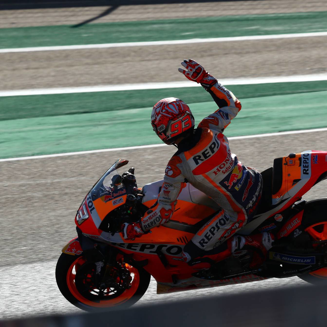 FIA examines Fisi's Spa helmet.