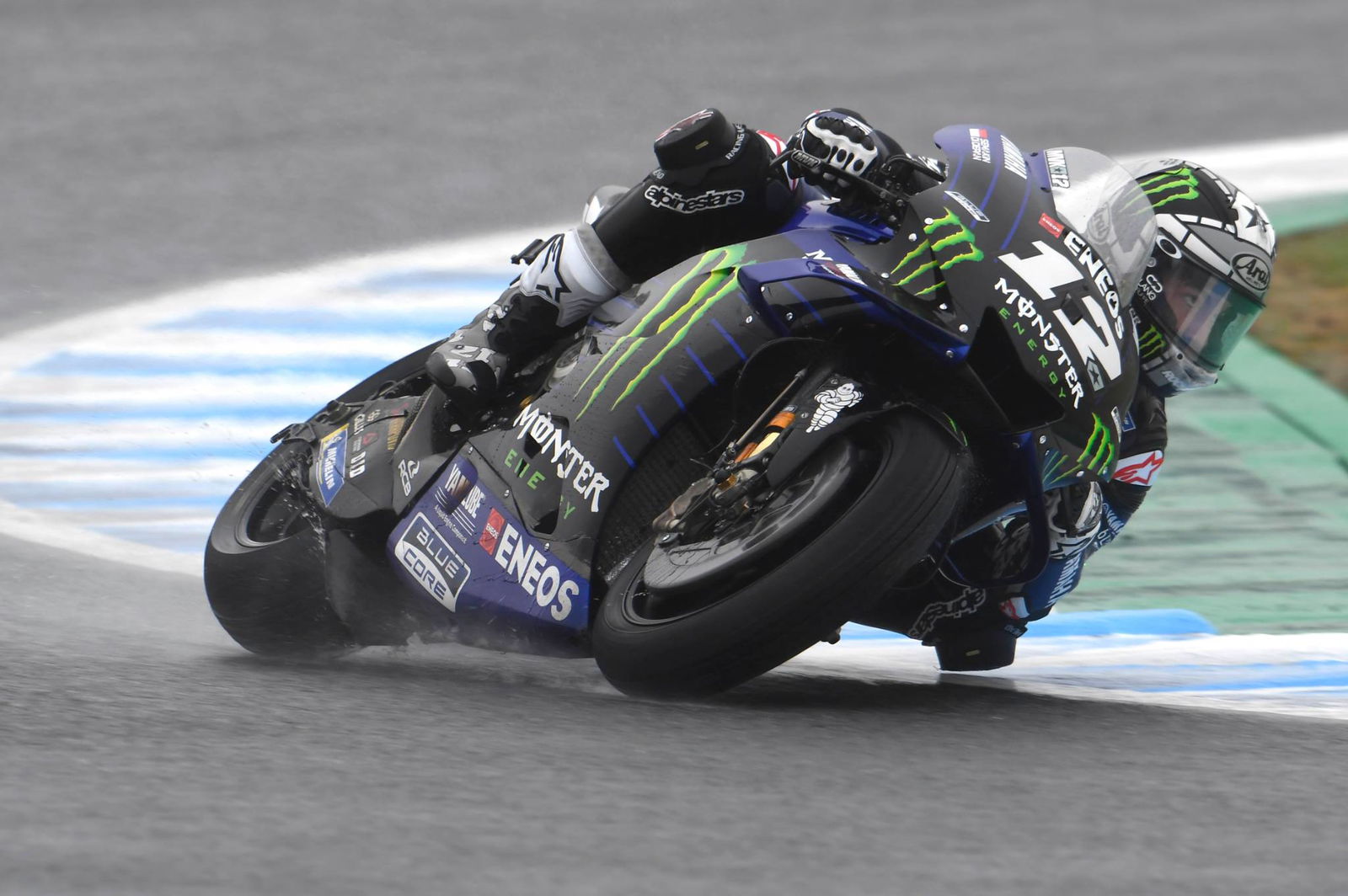 Vinales leads Miller in wet FP1, Quartararo high-sides