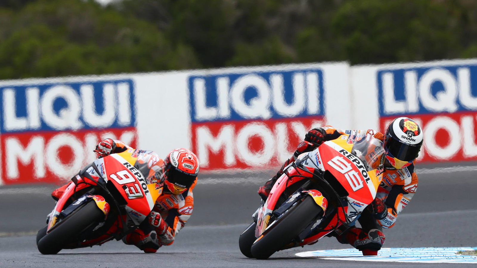 Marquez clips 'slow mode' team-mate Lorenzo