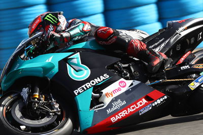 Quartararo snatches Spanish MotoGP pole, big crash for Rins