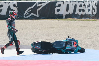 Fabio Quartararo after crash, MotoGP race, San Marino MotoGP, 13 September 2020