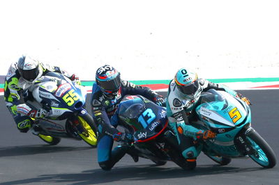 Celestino Vietti Jaume Masia, Romano Fenati , Moto3 race, Emilia Romagna MotoGP. 20 September 2020