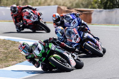 Jonathan Rea, Toprak Razgatlioglu, Scott Redding, Estoril WorldSBK superpole race 2021