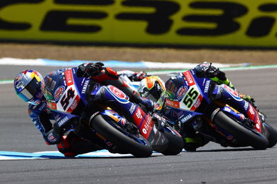 Toprak Razgatlioglu and Andrea Locatelli, Estoril WorldSBK race2, 2021