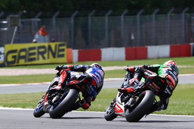 Toprak Razgatlioglu and Jonathan Rea, Donington Park WorldSBK race 2, 4 July 2021