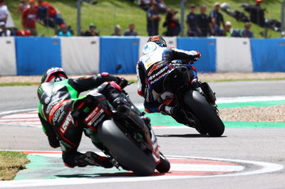 Michael van der Mark and Alex Lowes, Donington Park WorldSBK race 2, 4 July 2021