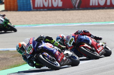 bAndrea Locatelli and Alvaro Bautista, Jerez WorldSBK race2, 26 September 2021