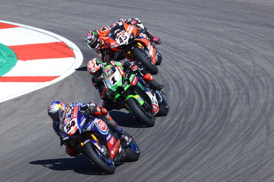 Toprak Razgatlioglu, Jonathan Rea and Scott Redding, Portuguese WorldSBK race2, 3 October 2021