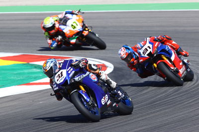 Garrett Gerloff, Leon Haslam and Axel Bassani, Portuguese WorldSBK race2, 3 October 2021