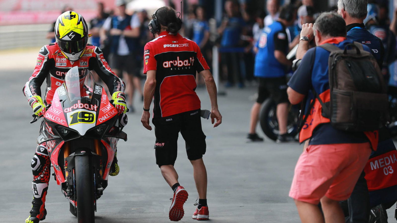Bautista, Davies commence two-day Ducati V4 R Aragon test