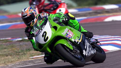 Plater bags pole at Thruxton.