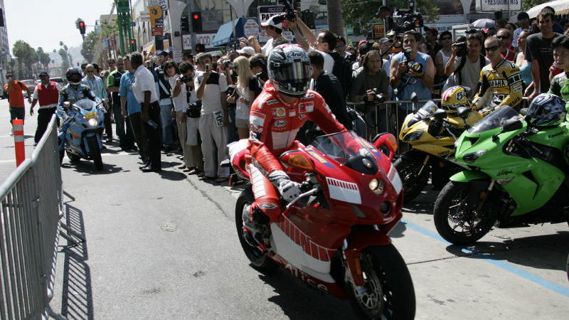 MotoGP wows Hollywood crowds.