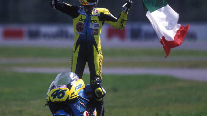 PIC: Valentino Rossi celebrates first grand prix win