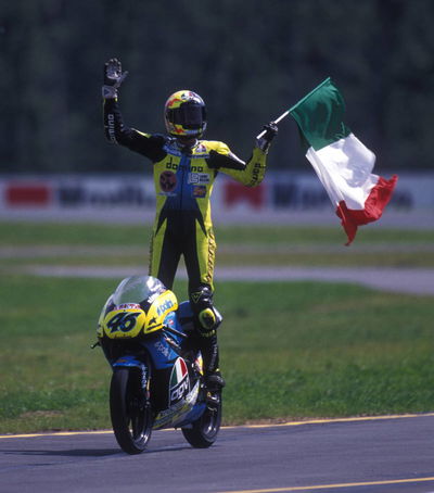 PIC: Valentino Rossi celebrates first grand prix win