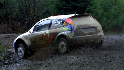 Crash ends McRae's British rally hopes.