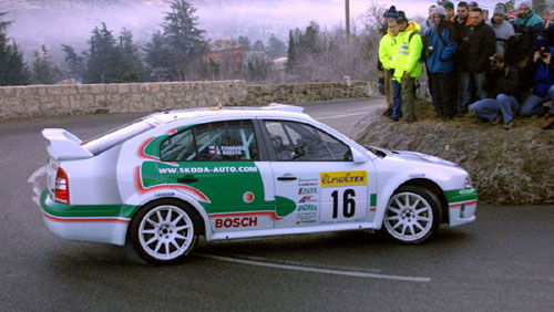 Disappointment for Skoda as Kresta crashes out.