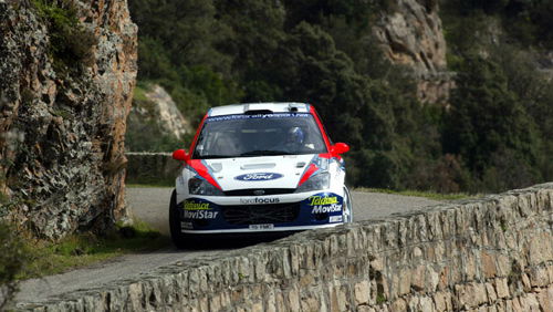 Rain fails to dampen Ford's Corsican rally hopes.