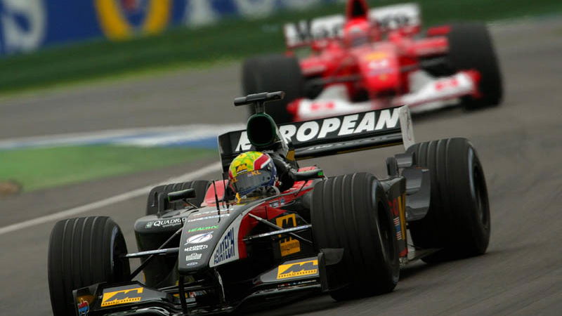 Monza test gets under way for Minardi.