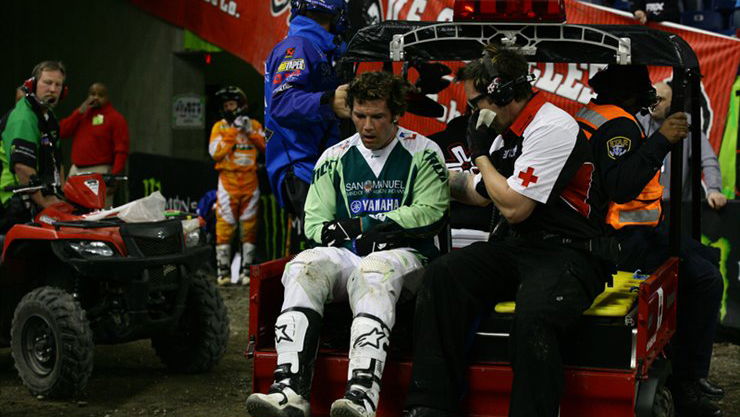 Drama in Detroit as Reed vomits blood.