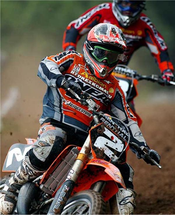 Jorgensen rides red in 2003.