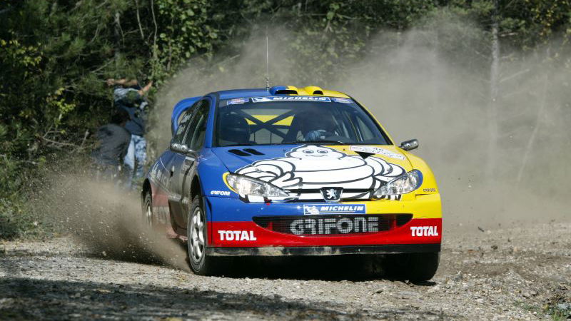 Rossi continues testing with Peugeot 206 WRC.