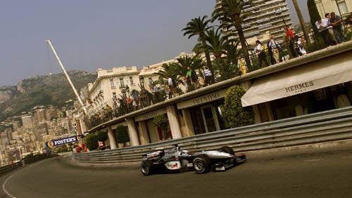 Hakkinen leads in Monaco free practice.