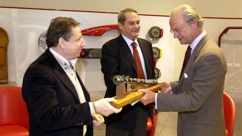 King of Sweden visits Ferrari.