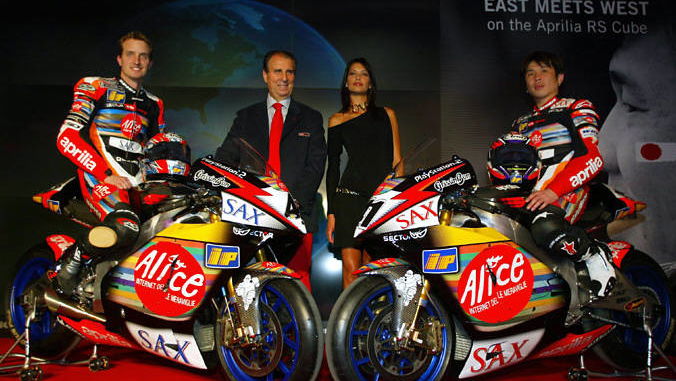 'West meets East' at Aprilia launch.