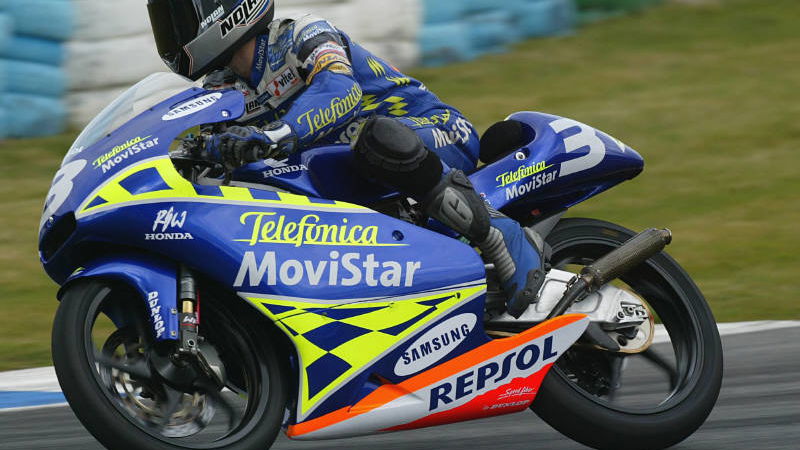 Pedrosa third to first on final lap.