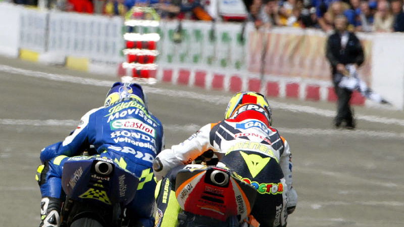 Rossi loses race, but enjoys 'show'.