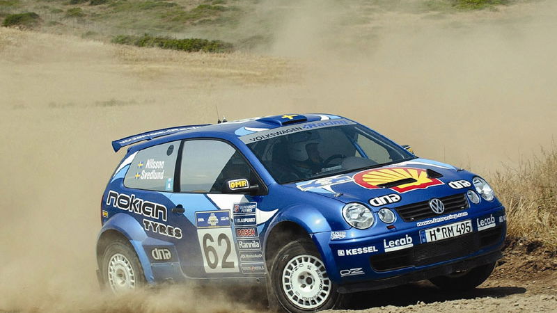 VW Polo Super 1600's ready for Wales rally action.
