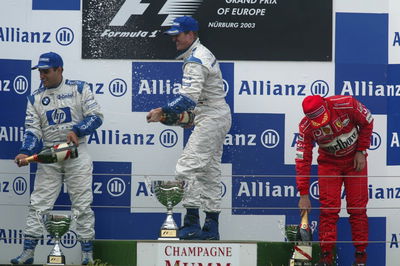 Europe GP 2003 - Schu towers as lord of the 'Ring.