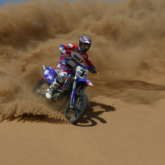 Cairoli rides Rossi's M1.