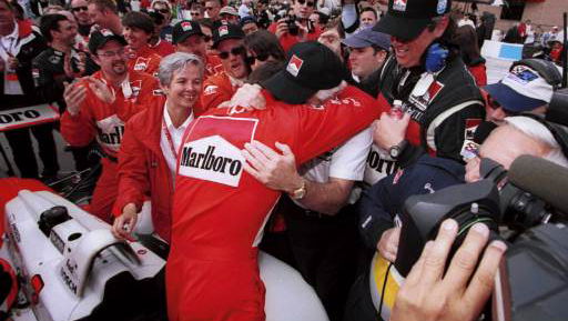 Penske party after final test of 2000.