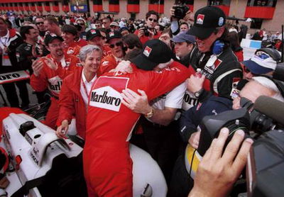 Penske party after final test of 2000.