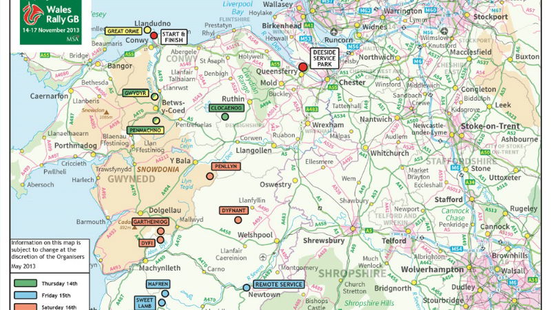 Wales Rally GB 2013 route in detail