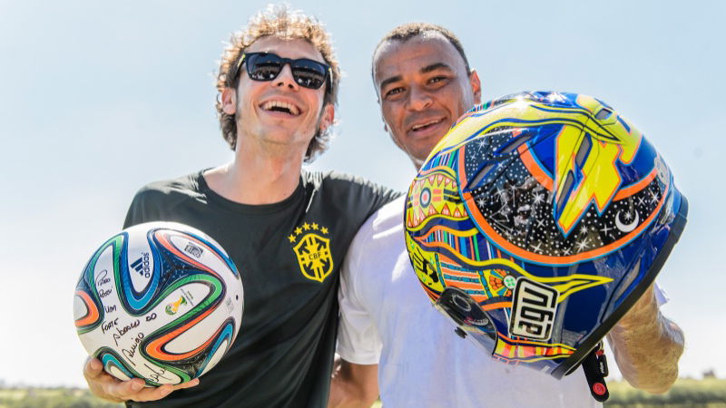 Rossi back in Brazil, plays football with Cafu