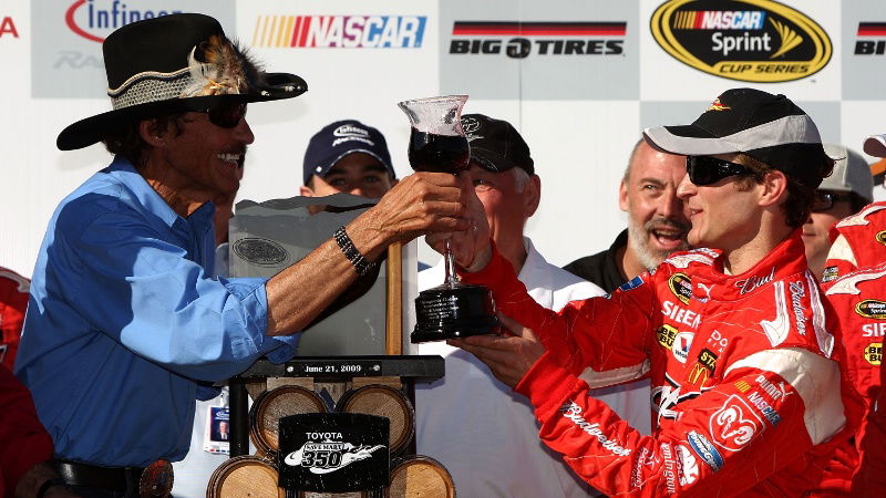 Petty enjoys wine in victory lane